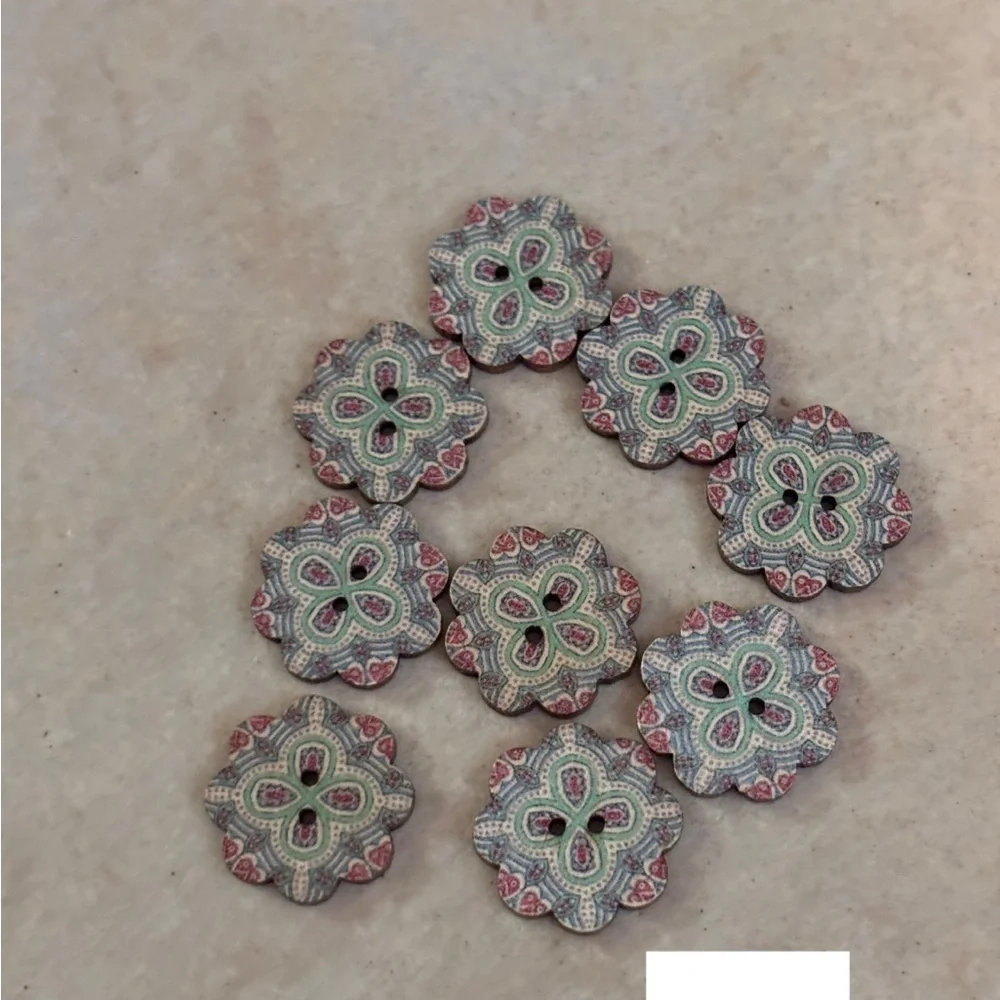 Handmade Beaded Floral Buttons - Assorted Colors